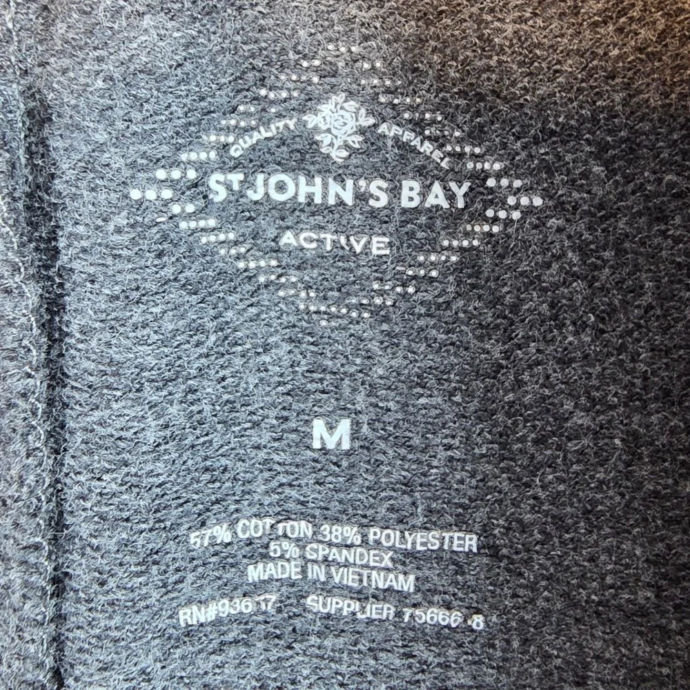 St Johns Bay Active Womens Medium Gray Heather Straight Leg Yoga Pants Pockets